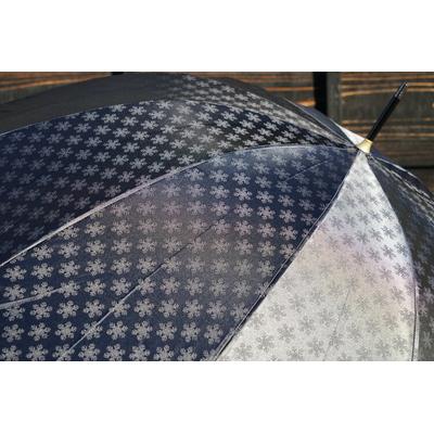 ふるさと納税 古河市 雪華模様のオリジナル傘(サイズ60cm)「もらっても、贈っても喜ばれる傘」ブラック _BL05