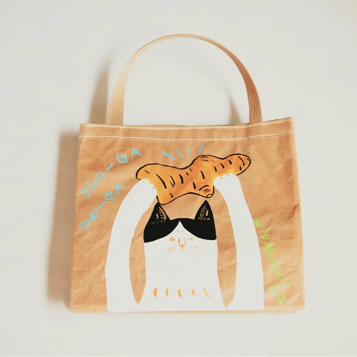 米袋バッグ トートバッグ 生姜柄 大四角 KOME TOTE アップサイクル