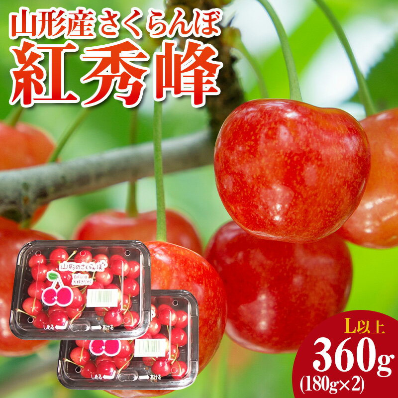 【ふるさと納税】山形産 さくらんぼ 紅秀峰 L以上 約360g(180g×2パック) 【令和8年産先行予約】FS25-048
