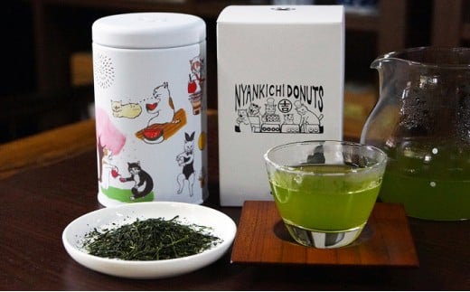 ネコ缶とほっこりお茶セット（京都深蒸し茶入