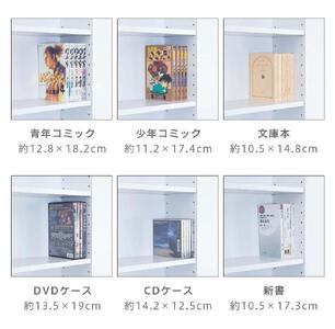 薄型文庫書棚 幅45cm ホワイト AKU100944801