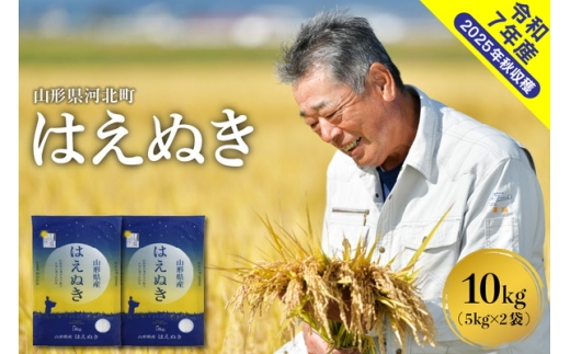 【令和7年産米】2026年7月上旬発送 はえぬき10kg（5kg×2袋） 山形県産 【米comeかほく協同組合】 ka024-045d-r7-071
