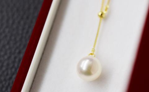 S101-255_天草産 9mm - 9.5mm Yスタイル ネックレス あこや真珠 ホワイトピンク ベネチアン K18 Pt850 花珠級