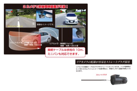 a64-001　ドライブレコーダー 200万画素 前後 2カメラ FC-DR232WW