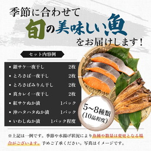 《4か月定期便》 干物セット 10品程度(5～8種) 干物