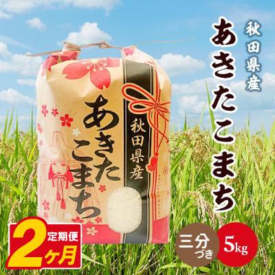 ふるさと納税 八郎潟町 【毎月定期便】あきたこまち 5kg【3分づき(精米)】 秋田県産全2回