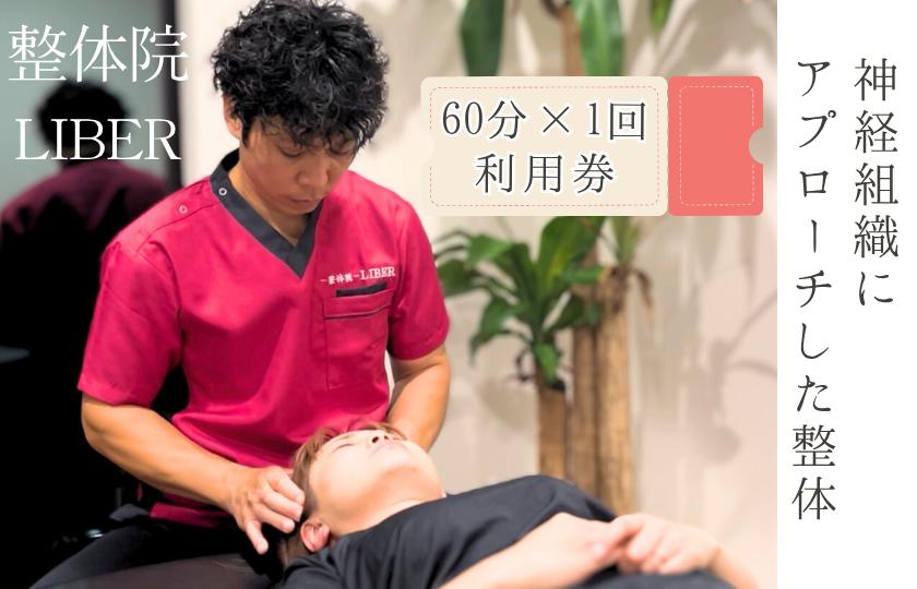 
            整体院 LIBER　神経組織にアプローチした整体　60分×1回 利用券 ／ 整体 整体院 肩こり 腰痛 関節痛
          