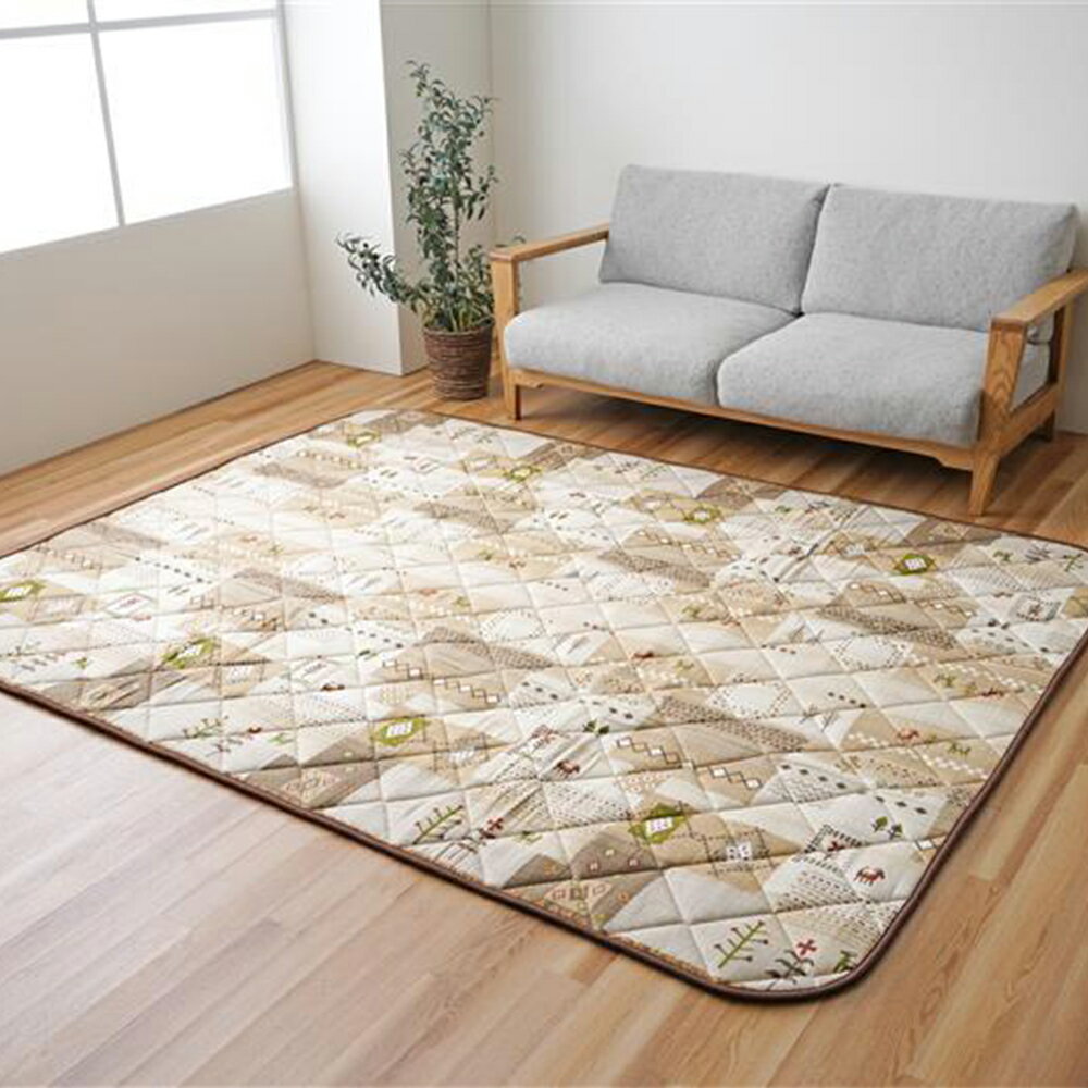 【ふるさと納税】＜選べるカラー・サイズ＞手織り風ギャベデザイン アムルこたつ布団 掛敷セット 掛布団・敷布団 各1枚 ベージュ / グレー 正方形 長方形 掛け布団 敷き布団 ふとん 炬燵 コタツ 棉100% コットン フランネル生地 かわいい 冬 あったか 家具 日本製 送料無料