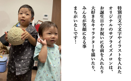 感謝の気持ちを込めたサプライズメロン《数量限定》 アールスメロン（「ありがとう」の文字入り）１玉1.5㎏以上 化粧箱入り ８月上旬 より順次発送 先行予約 マスクメロン 果物 フルーツ プレゼント 贈