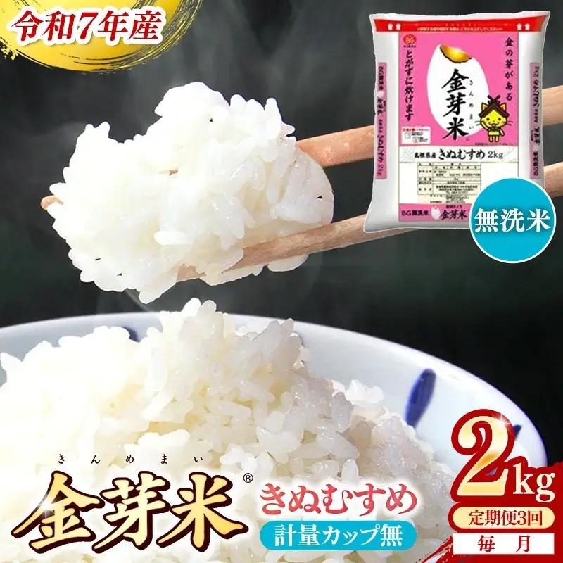 【定期便】BG無洗米・金芽米きぬむすめ 2kg×3ヵ月 [毎月] 計量カップ無し 令和8年産 3ヶ月 計6kg 東洋ライス 健康 島根県 安来市 【価格改定XA】【18-SS-58-2】