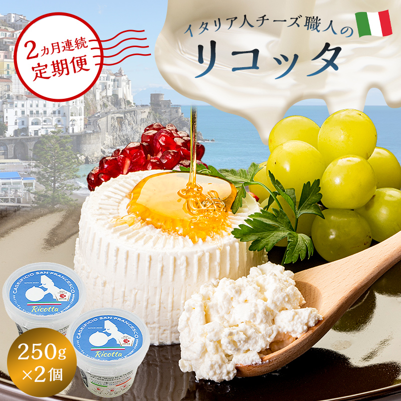 【定期便】リコッタ Ricotta 250g 2個セット(2カ月連続お届け) 【0073-048】