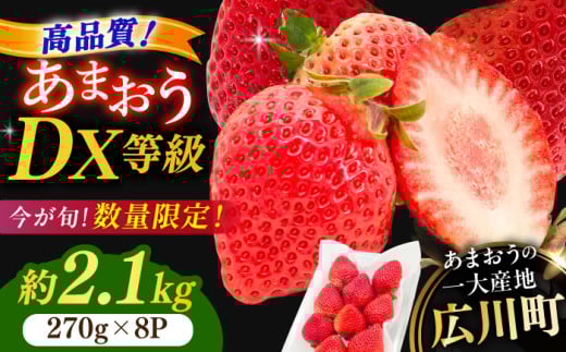 【★先行予約★　2026年2月より発送】あまおうDX等級 4ケース（270g×8パック） いちご 苺 フルーツ 果物 くだもの 旬 福岡県産 小分け 広川町 / JAふくおか八女農産物直売所どろや [AFAB005]
