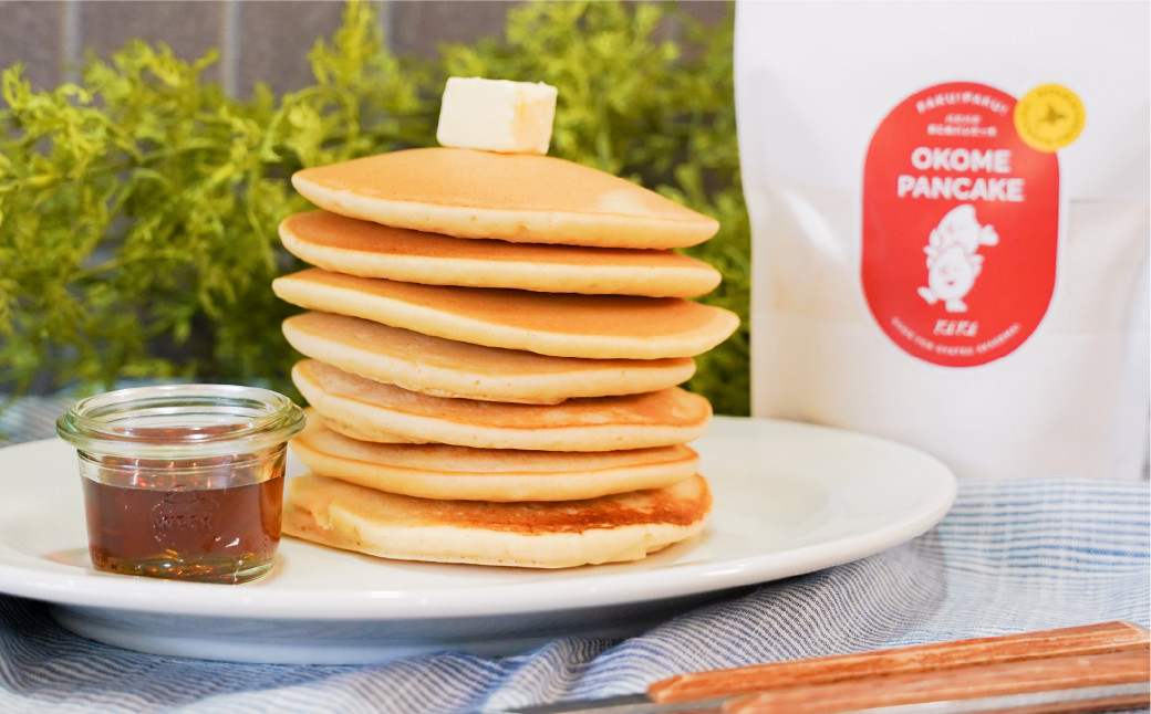 【1ヶ月毎4回定期便】パクパクおこめパンケーキミックス（プレーン）スタンドパック 計8パック （2パック×4回）