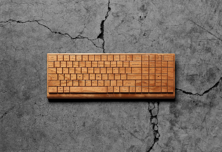 【Hacoa】無機質なパソコン周りに温もりをプラスする木製キーボード チェリー「Full Ki-Board Wireless」