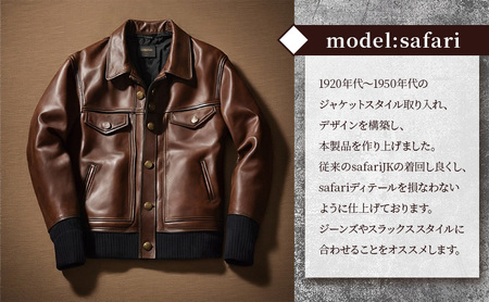 【Nappa Leather仕様】レザージャケット　[model:safari]　ジャケット 革 皮革 レザー 皮製品 レザー製品 シープスキン シープレザー メンズ パキスタン XL：ダークブラウン