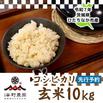 ふるさと納税 ひたちなか市 【先行予約・9月以降順次発送】新米　令和7年　ひたちなか市産　コシヒカリ(玄米)10kg×1袋
