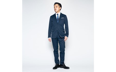【ふるなび限定】メンズBizフルレングスパンツ「ワークウェアスーツ」スーツに見える作業着　丸洗い可 ストレッチ 速乾 部屋干し可 撥水 シワになりにくい　ネイビー FN-Limited-SP ファッシ