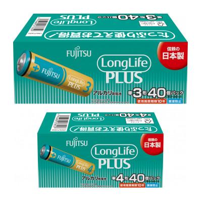 ふるさと納税 湖西市 防災用ロングライフプラスアルカリ乾電池(単3・単4_各40個)計80個_4個パック個包装_電池セット