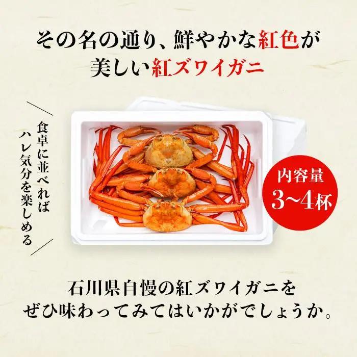 2026年12月発送【訳あり】金沢港より直送！ボイル紅ズワイガニ 3～4杯セット かに 蟹