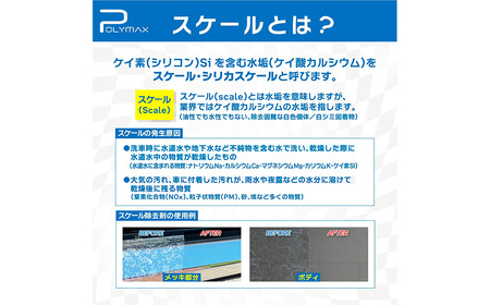 No.270 ポリマックス スケール除去剤 300ml ／ 洗浄 自動車 車 綺麗 掃除 汚れ 水アカ 雨ジミ 鱗 イオンデポジット 油膜 大容量 千葉県