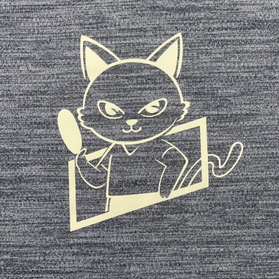 JTTA公認　卓球ユニフォーム【男女兼用(ドライ):Sサイズ】ねこ　チャコール