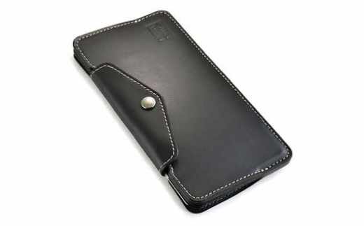 キャッシュレス時代の紙幣を折らない薄型財布 Ver.3　長財布 ウォレット キャッシュレス ぬめ革 ヌメ革 耐久性 ブラック バンナイズ VanNuys