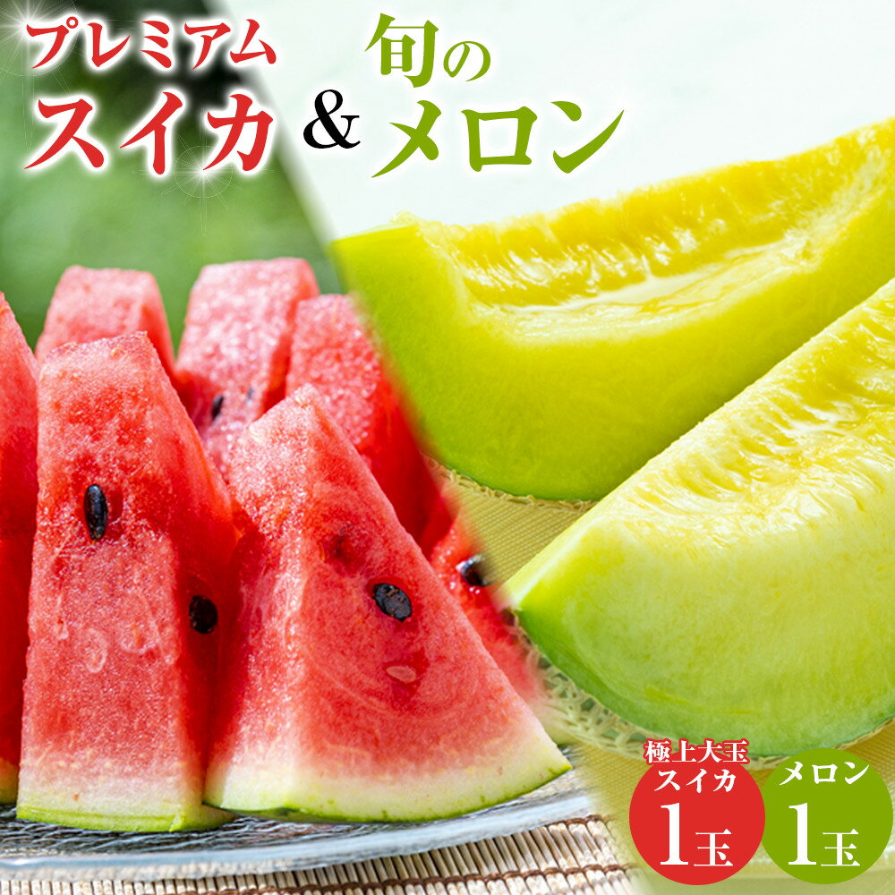 【ふるさと納税】251.プレミアムスイカと旬のメロン1玉セット（こちらの返礼品は、大栄西瓜ではありません) ※6月上旬～7月下旬頃に順次発送予定 ※着日指定不可 | 西瓜 スイカ メロン セット商品 果物 フルーツ くだもの 鳥取県 北栄町 おすすめ 人気 送料無料