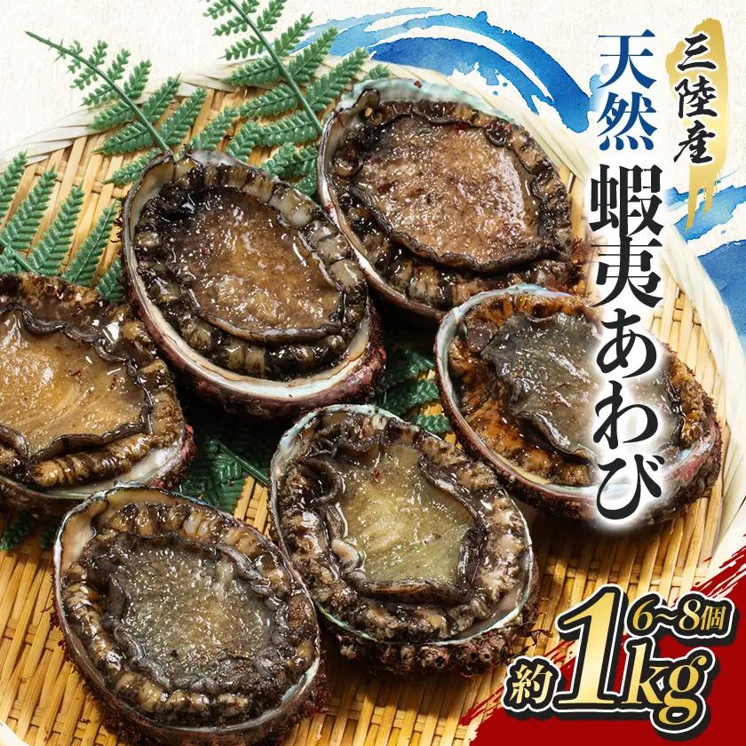 三陸産　天然蝦夷あわび(冷凍)約1kg　6～8個(捌き方・レシピ付き)【配送不可地域：離島】【1589193】