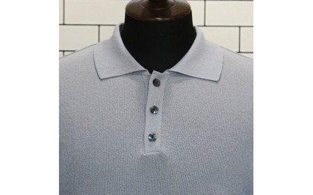 体にやさしいニットポロシャツ グレーL 新潟県 五泉市 有限会社桜井メリヤス工場