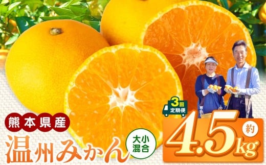 【定期便3回】くすおかファーム の 温州みかん 4.5kg | フルーツ 果物 くだもの 柑橘 ミカン みかん 温州ミカン 熊本県 玉名市 熊本県 玉名市