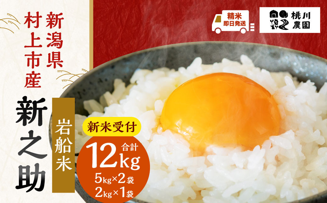
            【新米受付・令和7年産米】NB4073 新潟県村上市産 新之助12kg
          