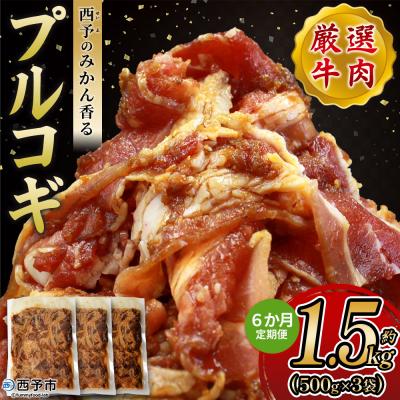 ふるさと納税 西予市 【定期便6ヶ月】<西予のみかん香るプルコギ 合計 約1.5kg>みかん風味 えひめ 愛媛 肉