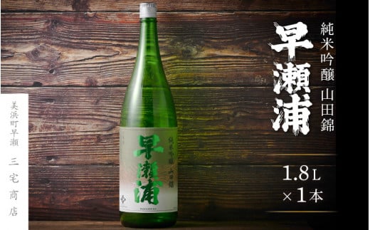 【早瀬浦】純米吟醸 山田錦 1800ml × 1本【入手困難 日本酒 地酒 福井 美浜 早瀬 フルーティ 男酒 硬水 ミネラル 希少 ご褒美 家飲み】[m16-a014]