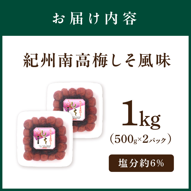 【1131-3】紀州南高梅 しそ風味1kg