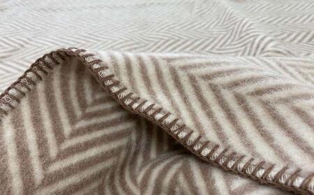【ブラウン】ウール毛布 （毛羽部分） シングル 140x200cm ブラウン WOOL-1 BR