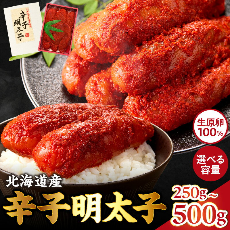 【ふるさと納税】【2026年2月以降順次発送】生原卵100% 北海道産 辛子明太子 【 選べる容量！ 】【 丸正狩野水産 】北海道産 助惣鱈 生卵使用 冷凍卵不使用 前浜漁獲 無添加 粒立ち 職人技 新鮮 熟成 ピリ辛 すけそうたら 魚卵 狩野水産 ご飯のお供 北海道 余市町 送料無料