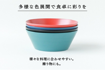 【RIN&CO.】越前硬漆 深ボウルM / 刷毛目技法 真塗り技法 軽く丈夫な漆塗りの器＜越前漆器＞サーモンピンク（R-02）