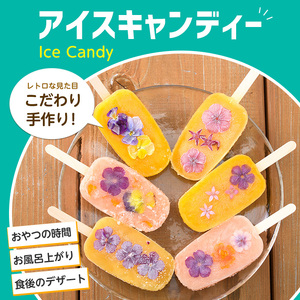 手作りアイスキャンディー エディブルフラワー入り 10本(たいやき絲や/010-1907) 鹿児島 手作り アイス アイスキャンディー 氷 氷菓子 スイーツ おやつ マンゴー グァバ パッションフルー