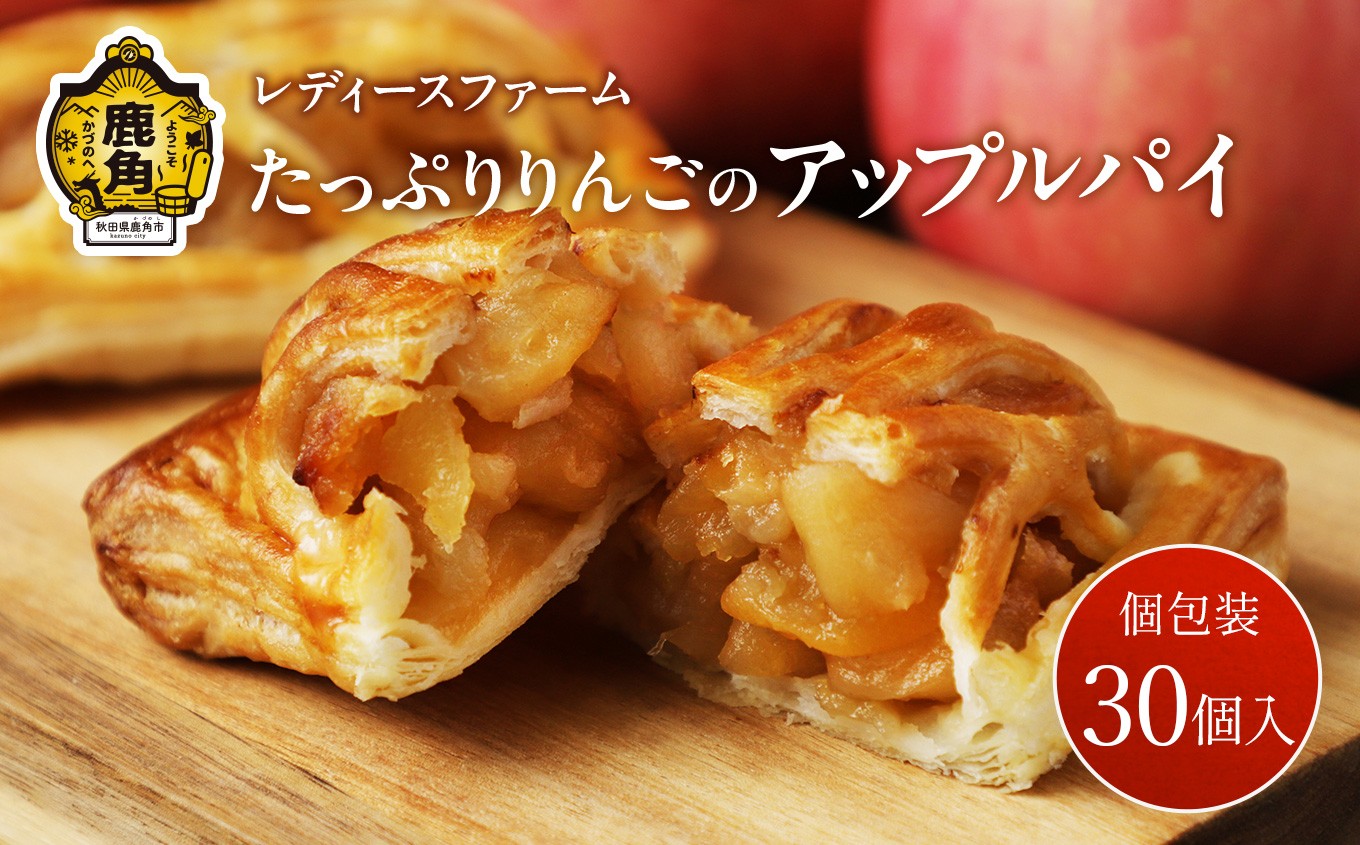 
            たっぷりりんごの アップルパイ 30個入（箱入り）【レディースファーム】小分け おすそ分け スイーツ りんご お菓子 おやつ 日持ち お中元 お歳暮 母の日 贈り物 グルメ ギフト 故郷 秋田 あきた 鹿角 送料無料 
          