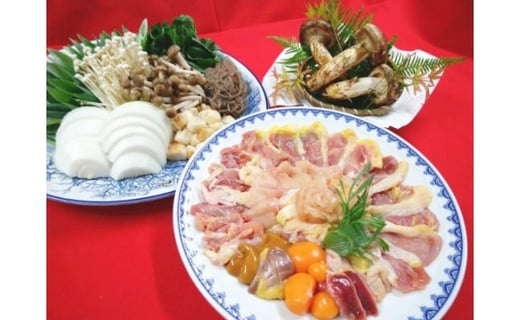 【緊急支援品】＜丹波四季菜料理 宮本屋＞京都・亀岡の特上シャモすき焼きと特上松茸セット4~5人前（焼松茸用柚子しょうゆ付）［期間・数量限定］【シャモ 増量】※配送不可地域あり