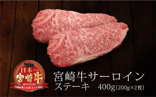 ＜宮崎牛＞サーロインステーキ400g※90日以内出荷