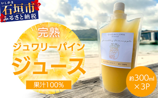 《2025年5月以降順次発送》完熟ジュワリーパイン果汁100％！！の濃厚ジュース300ml×3パックをお届け！【 沖縄県 石垣 完熟 パイン パイナップル ジュワリー 果汁 100％ 】TF-42