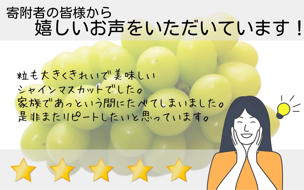 【先行予約】山梨県産シャインマスカット　2キロ箱 【2025年9月上旬から発送】 薬袋農園[5839-1001]