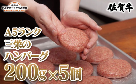 
【佐賀牛A5ランク】三栄のハンバーグ（200g×5個）
