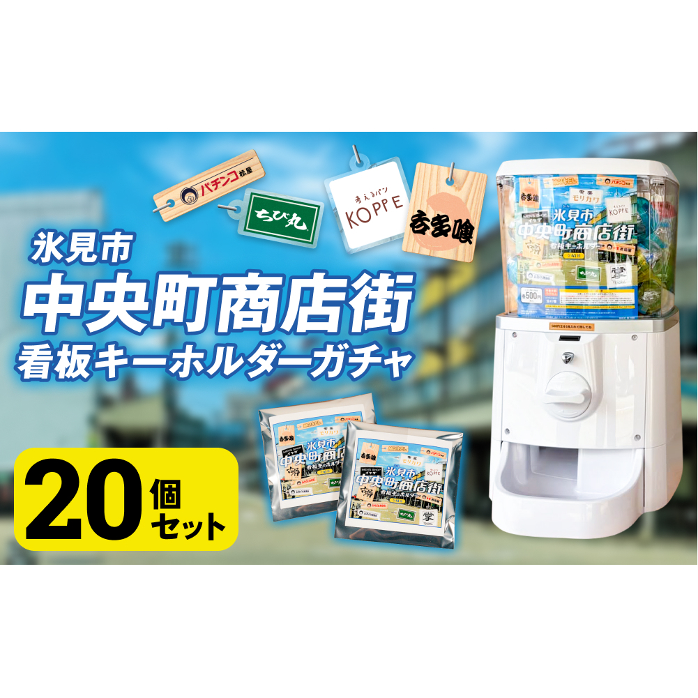 氷見市中央町商店街看板キーホルダーガチャ ［ 20個セット ］ キーホルダー ストラップ  ガチャガチャ トレーディング 看板 富山県 氷見市 レトロ