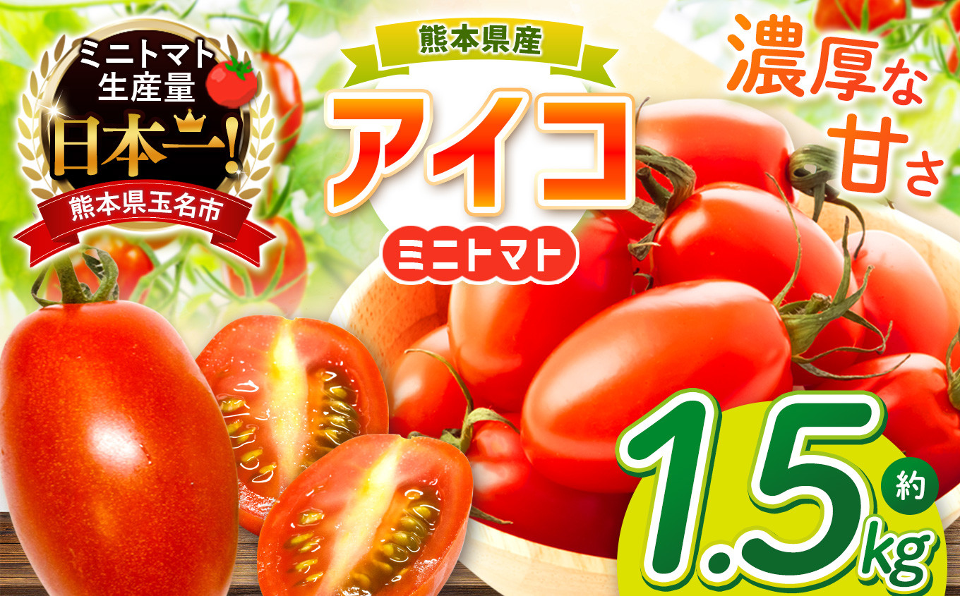 
            ミニトマト 生産量 日本一 玉名市 !！アイコトマト 約 1.5kg ｜ 野菜 やさい トマト とまと アイコ 人気 熊本県 玉名市
          