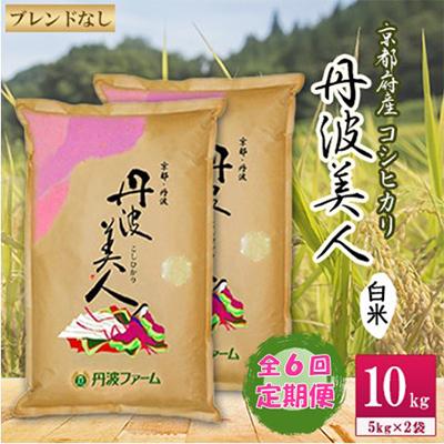 ふるさと納税 綾部市 【毎月定期便】京都府産コシヒカリ　丹波美人(白米)5kg×2袋 全6回