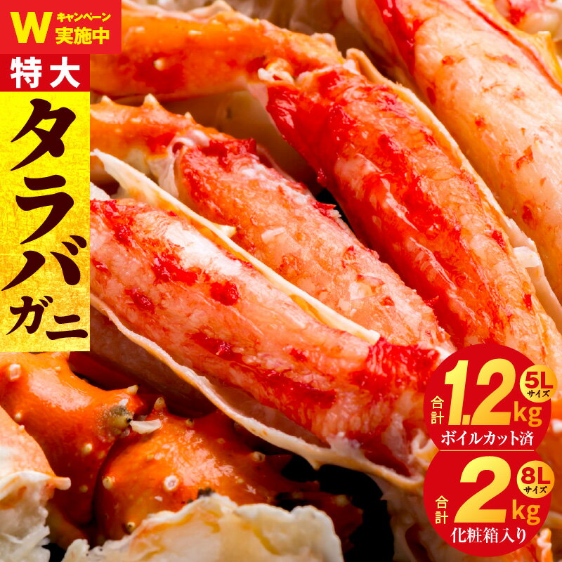 【ふるさと納税】★高評価 ボイルタラバガニ 1.2kg 5Lサイズ / 2kg 8Lサイズ 特大 サイズ タラバガニ かに ボイル ボイル済 脚 お手軽 簡単 弾力 旨み カニ鍋 焼きガニ カニ雑炊 魚介類 海の幸 海鮮 お取り寄せ 冷凍 関西 大阪府 泉佐野市 送料無料 KGCP