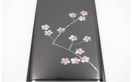 ペンBOX 桜（貝入）黒 雑貨 日用品 文房具 工芸品  FAD-1220