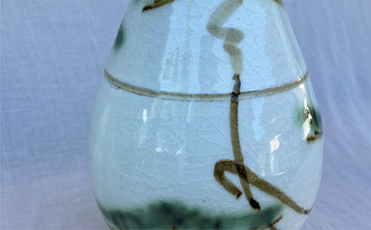 二彩唐津松文花瓶